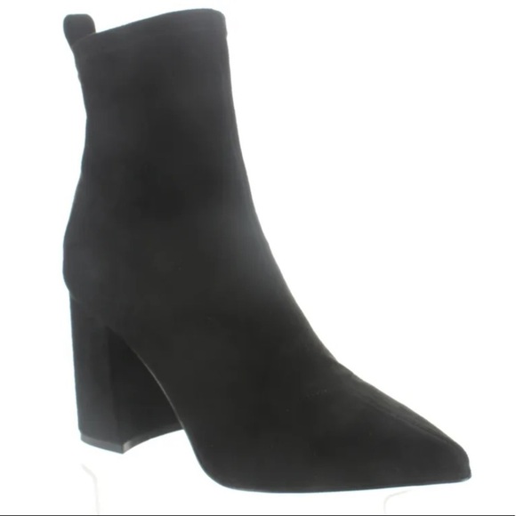 Steve Madden black suede stacked heels ankle boots Sz 10 new - Picture 1 of 8